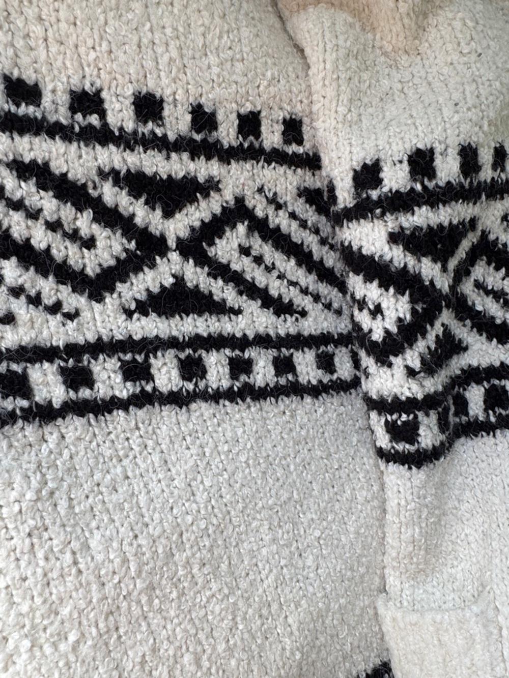 Joie Cream Cardigan with Black Geometric Trim - Picture 8 of 8